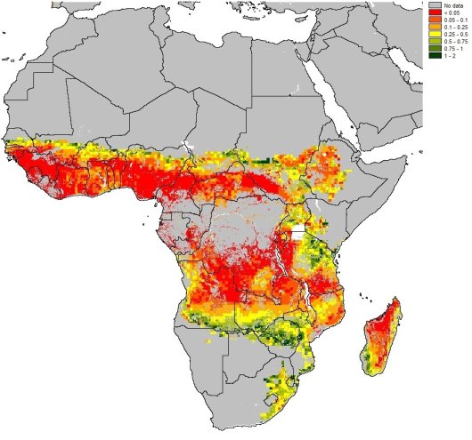 Figure 3: Yield difference (ton grain dry matter per hectare) between irrigated and rain fed maize (see Fig. 1), both fertilized with 100 kg N ha-1. Figure 3: Yield difference (ton grain dry matter per hectare) between irrigated and rain fed maize (see Fig. 1), both fertilized with 100 kg N ha-1.